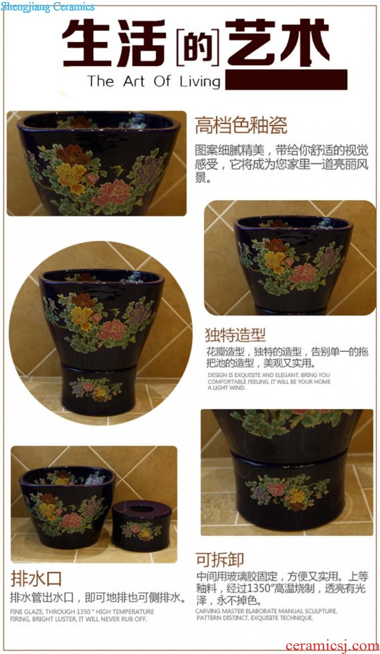 Koh larn, qi ceramic sanitary ware of toilet stage basin sink toilet lavatory basin hand-painted plum blossom