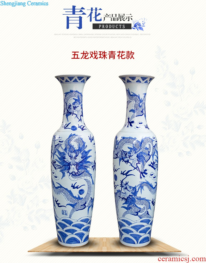 Jingdezhen ceramics vase pomegranate flower arranging machine of Chinese style household to decorate the living room TV ark handicraft furnishing articles