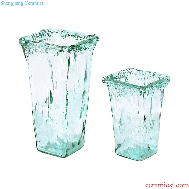 Ins the modern living room porch furnishing articles of jingdezhen ceramic vase creative hand dull gray green flowered