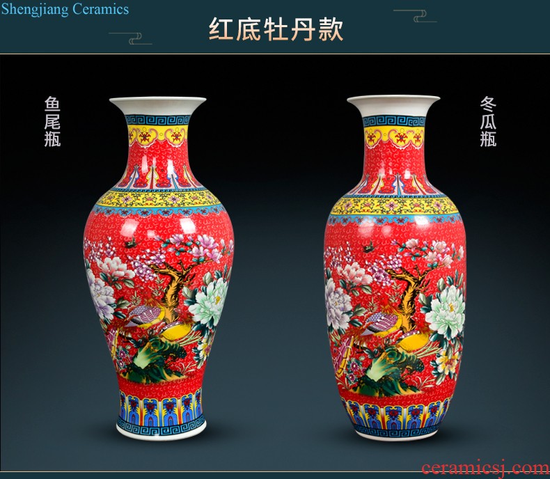 Jingdezhen ceramics vases, flower arranging small place Chinese arts and crafts home sitting room TV ark adornment ornament