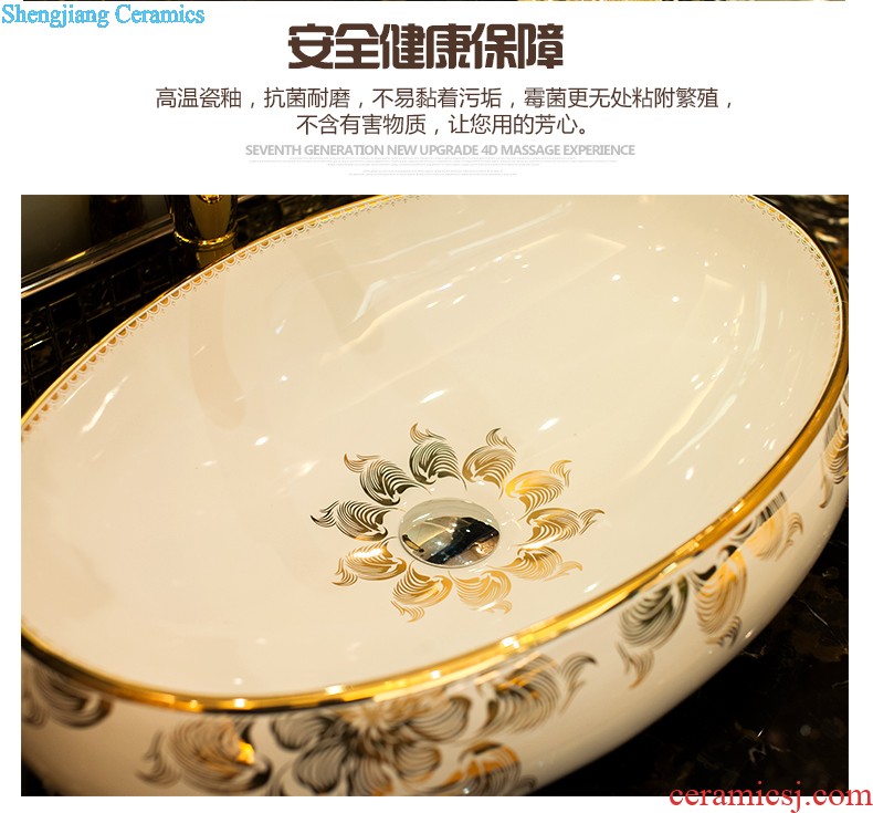 Koh larn, qi stage basin to jingdezhen ceramic lavabo that defend bath lavatory basin art boat form gold peony