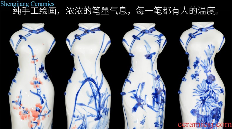 Three Yang kaitai, jingdezhen ceramics kiln rich ancient frame vase Chinese style restoring ancient ways sitting room adornment handicraft furnishing articles