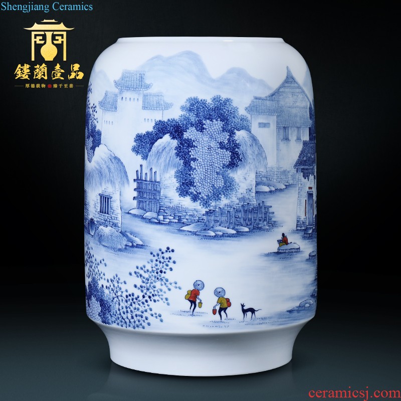 Master of jingdezhen ceramics hand-painted famille rose flower vase rallied all the way home sitting room adornment collection furnishing articles