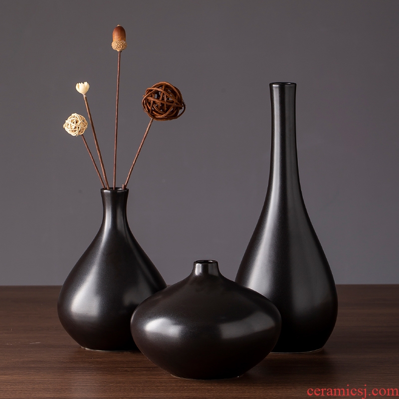 2019 new black ceramic vase zen contracted and I sitting room TV ark of desk creative furnishing articles do the vase