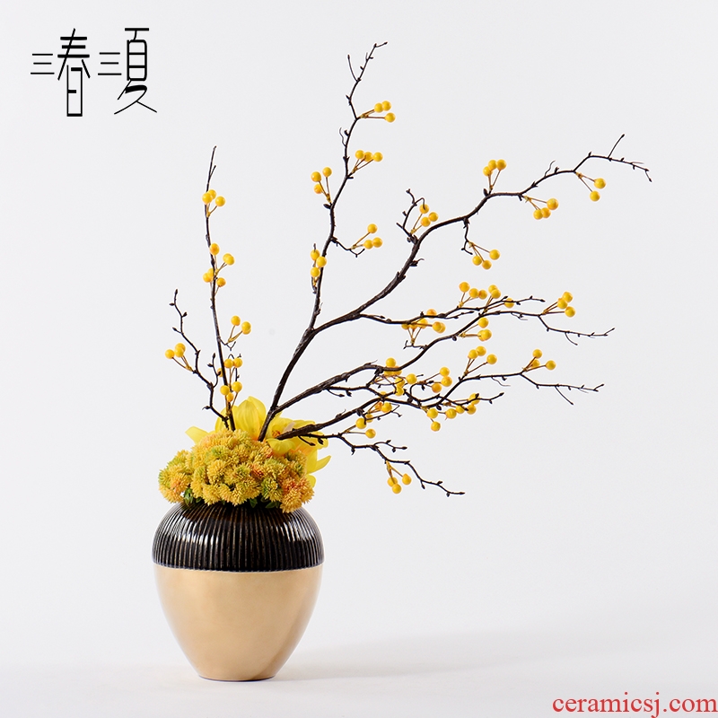 New Chinese style of indoor simulation flower art ceramic vase peach the plants potted bonsai tea table hotel sales department furnishing articles