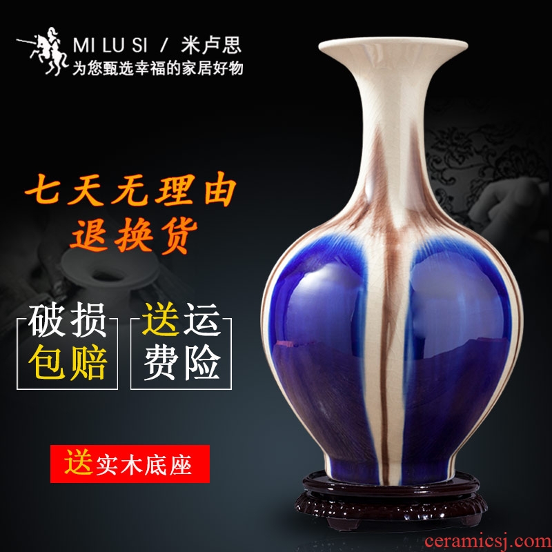 Restoring ancient ways of jingdezhen ceramics up glaze vase flower arranging living room TV cabinet decoration crafts and gifts furnishing articles