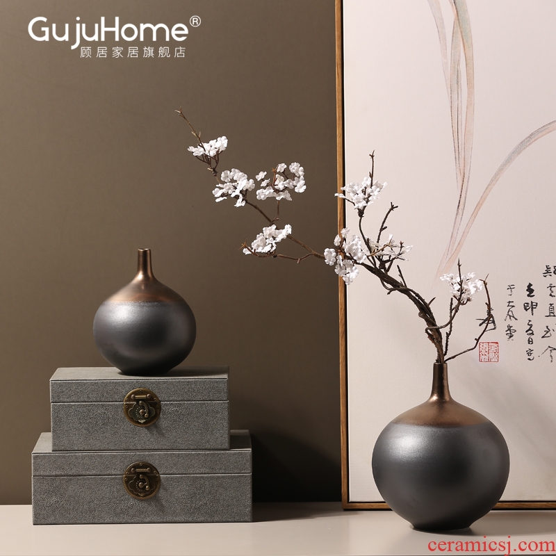 New Chinese style ceramic vases, flower arranging suit creative combination furnishing articles, the sitting room porch restaurant household soft adornment