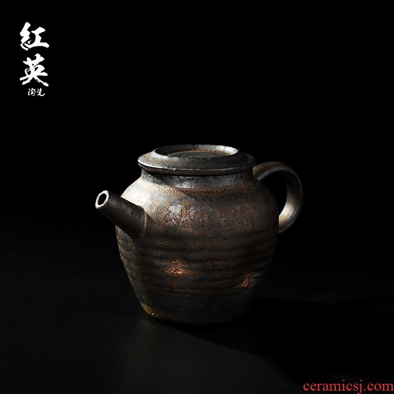Red the jingdezhen ceramic antique teapot coarse pottery single pot hand make tea tea pot of kung fu tea set household