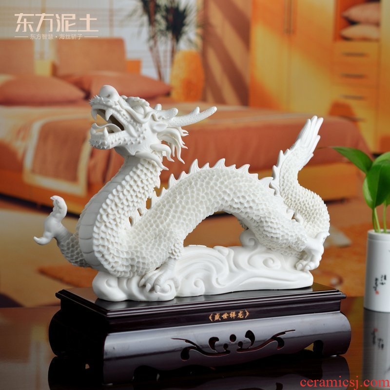 Oriental soil dehua white porcelain its in the sitting room porch ceramic furnishing articles/ShengShiXiang dragons D02-21