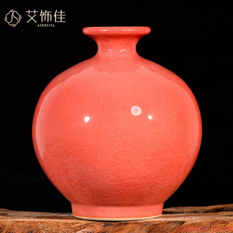 Jingdezhen ceramic up crackle vases, flower arrangement of Chinese style living room porch TV ark, home furnishing articles