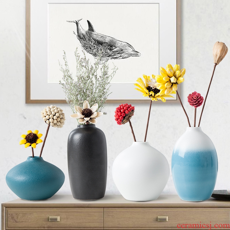 I and contracted dry flower decoration vase furnishing articles sitting room flower arranging ceramic Nordic small pure and fresh and TV ark, adornment