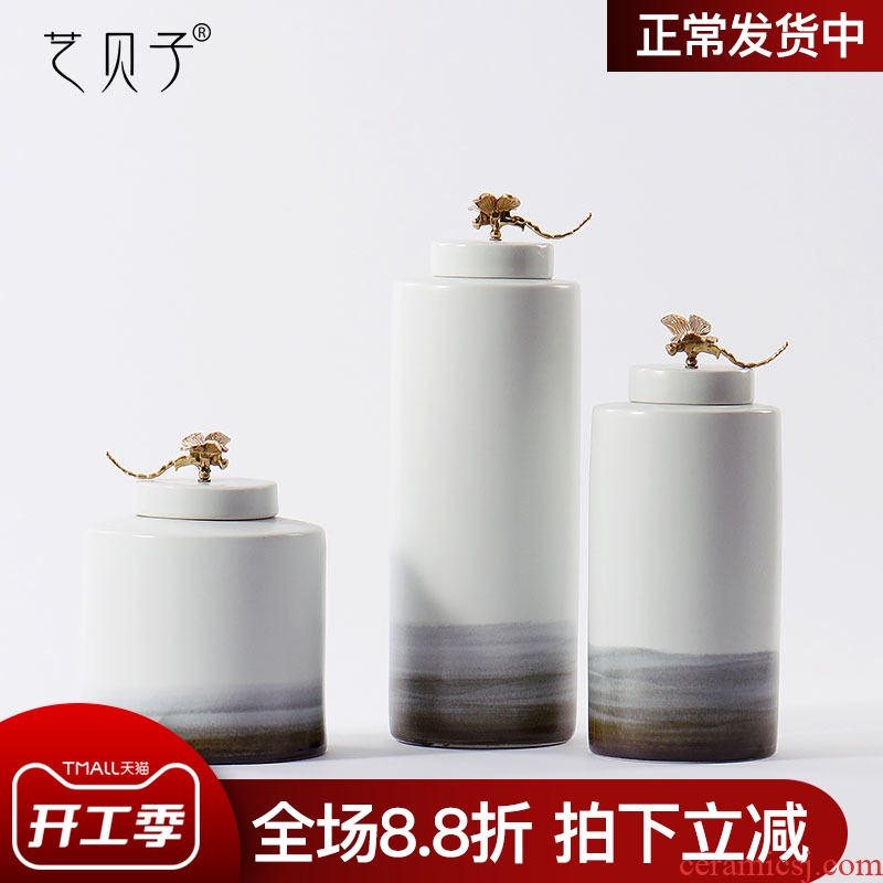 The New Chinese ceramic art BeiZi storage tank ink inferior smooth white household act the role ofing is tasted brass butterfly soft outfit desktop furnishing articles