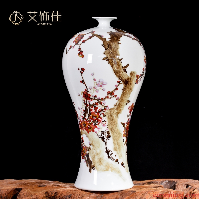 Jingdezhen ceramic MeiKaiWuFu hand - made vases furnishing articles flower arranging Chinese style household, sitting room porch decoration bedroom