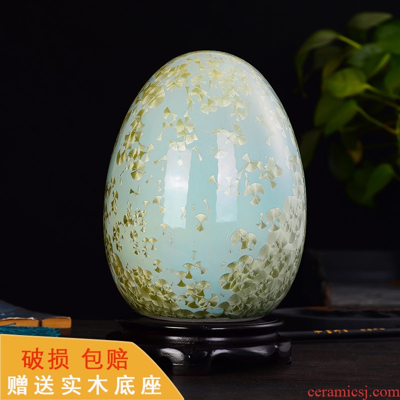 Jingdezhen ceramics vase of I and contracted household living room TV cabinet wine creative egg ornament furnishing articles