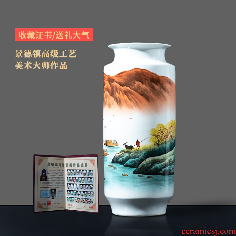 Jingdezhen ceramics famous hand - made enamel vase flower arranging, landing the sitting room of the new Chinese style household adornment furnishing articles