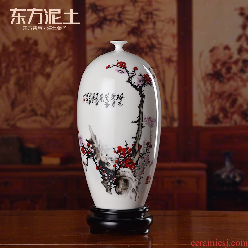 Oriental soil classical porcelain dehua white porcelain hand - made ceramic vase furnishing articles sitting room adornment/olive bottle