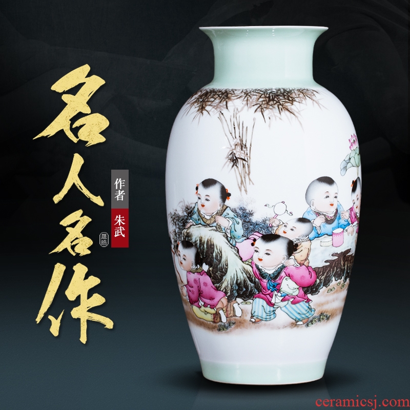 The Master of jingdezhen ceramics ceramic vases, landscape design of figure painting of flowers and gift collection decorative furnishing articles