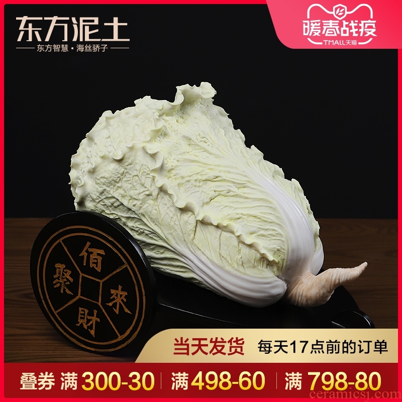 Oriental clay ceramic lucky cabbage place to live in the living room and TV ark, decoration/best wealth together