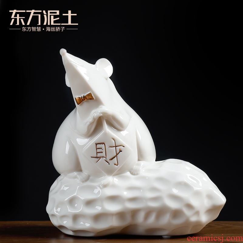 Oriental clay ceramic mice furnishing articles 2020 year of the rat rat sitting room decoration/qiao rat generative