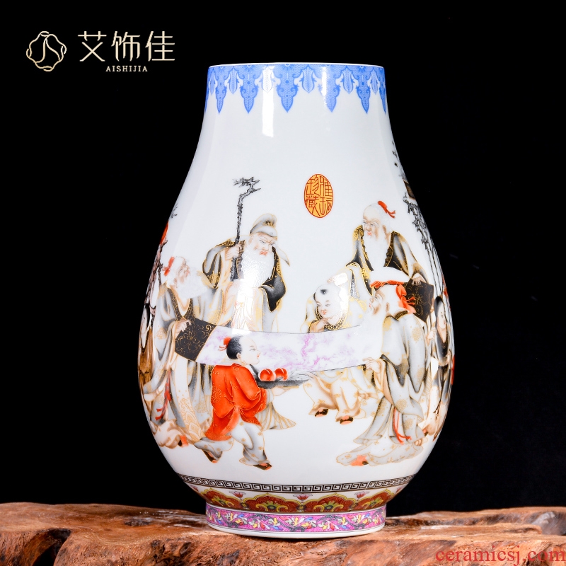 Jingdezhen ceramics powder enamel vase furnishing articles home Chinese flower arranging the sitting room porch wine TV ark, adornment