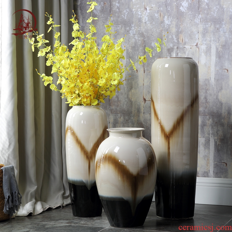 Europe type restoring ancient ways ceramic vase of large sitting room dry flower vase hydroponic lucky bamboo home furnishing articles