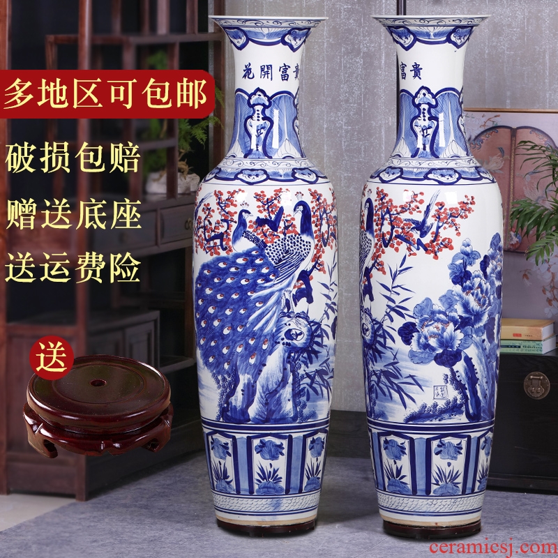 Jingdezhen ceramics hand - made hotel opening version into the sitting room of large blue and white porcelain vase furnishing articles furnishing articles