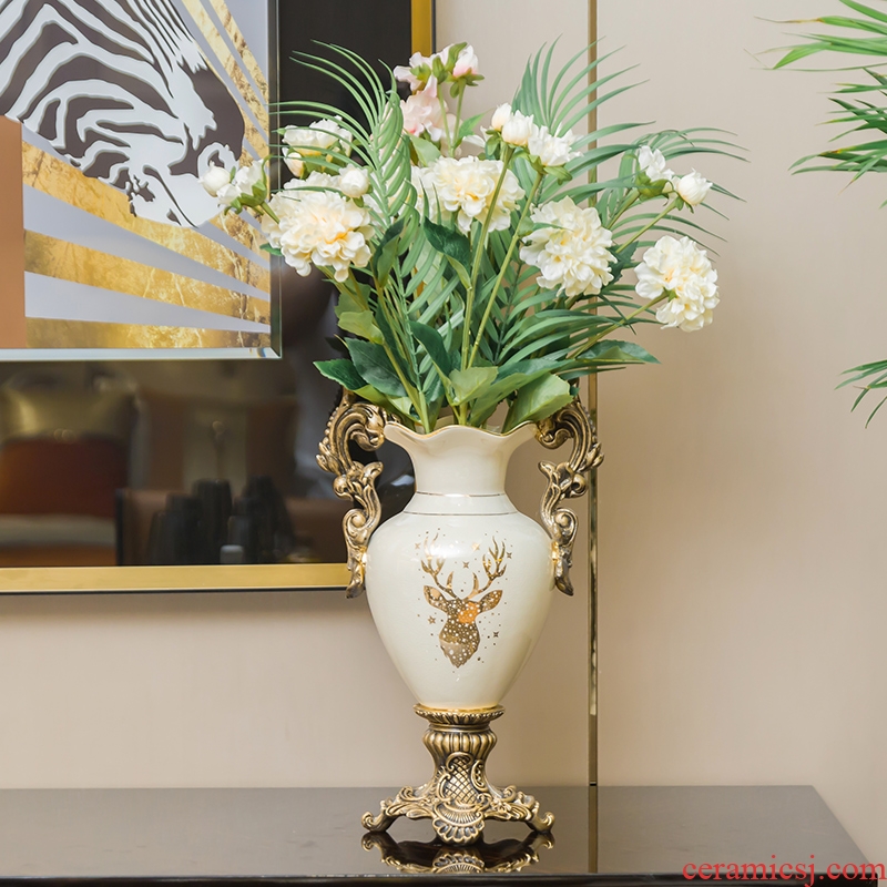 Modern light key-2 luxury simple ceramic vase type creative flower arrangement sitting room place vases, flower art home decoration