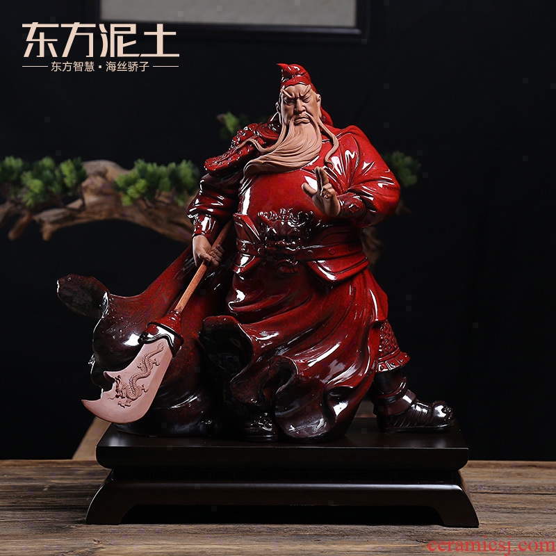 Oriental clay ceramic Chinese style living room porch wu mammon furnishing articles home decoration/TV ark, guan gong