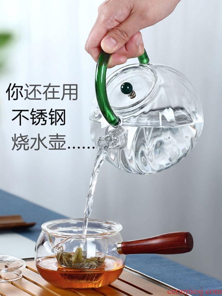 The Special transparent teapot tea refractory glass kettle household electrical TaoLu boiled tea, flame thickening single pot