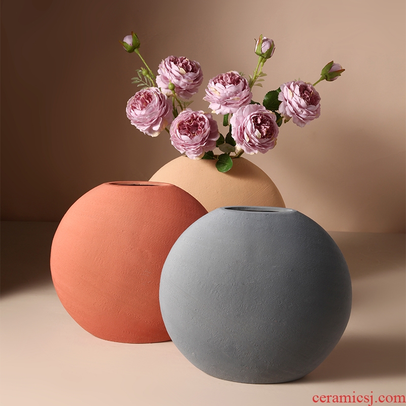 Contracted and I morandi creative ceramic vase flower arrangement sitting room TV cabinet table household adornment art furnishing articles