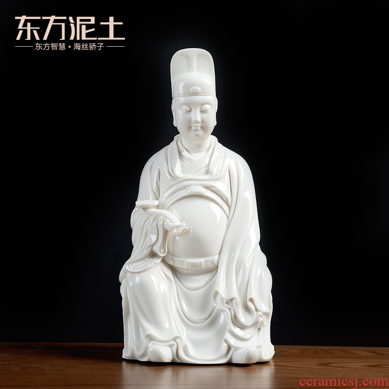 Oriental clay ceramic permit dehua white porcelain its handicraft study adornment furnishing articles