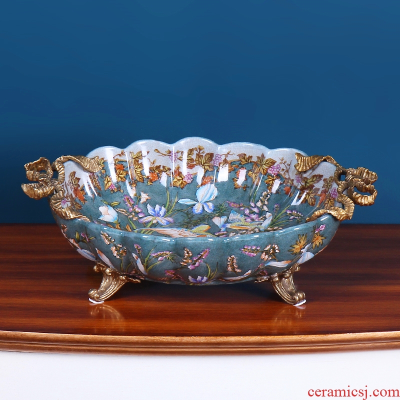 European ceramic fruit bowl sitting room creative household high - grade American household act the role ofing is tasted tea table compote handicraft furnishing articles