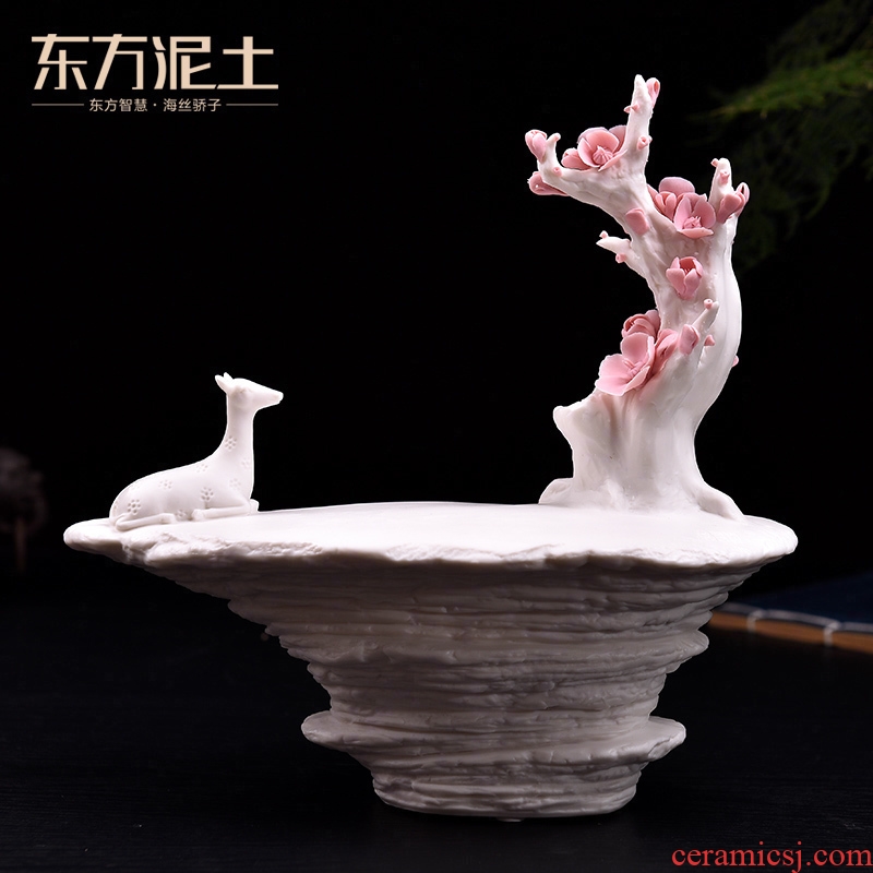 Oriental soil dehua white porcelain its art creative zen festival decoration gifts/xi mei tip