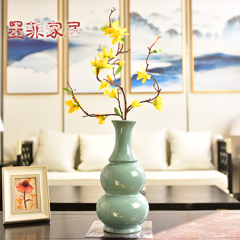 Jingdezhen single glazed ceramic new Chinese vase sitting room porch place table, TV ark, decoration decoration flower arranging