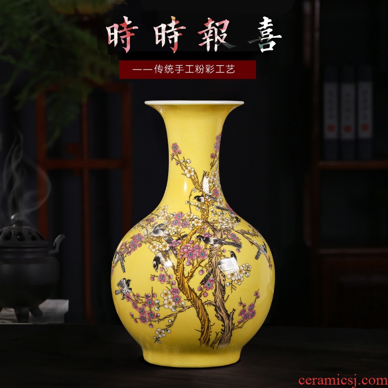 Jingdezhen ceramic vases, new Chinese style furniture decorative ceramic figure the magpies name plum bottle gift furnishing articles furnishing articles live