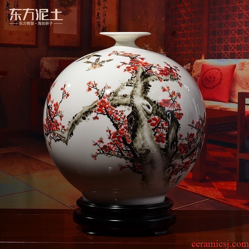Oriental clay ceramic painting vase furnishing articles sitting room of Chinese style classical decoration painting process/v may the first