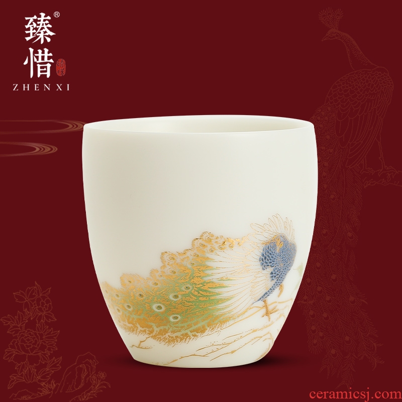 Become precious little wealth changchun gold peacock masters cup kung fu tea family tea cups white porcelain high - end gifts