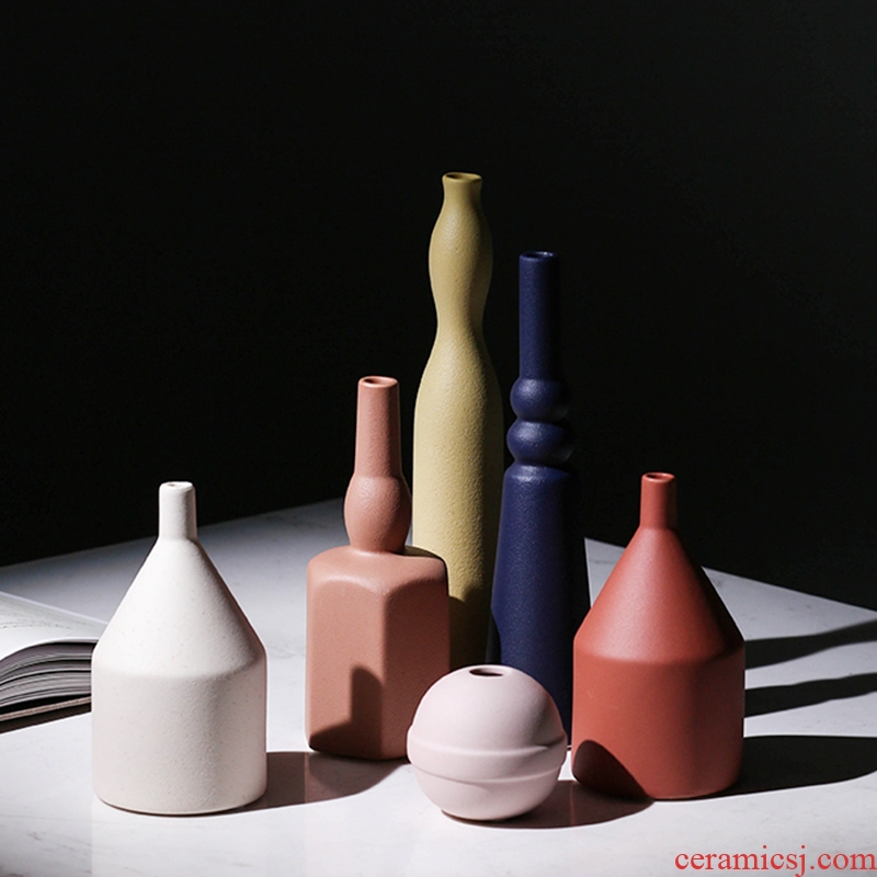 Morandi color ceramic vase creative furnishing articles Nordic light wind sitting room designer accessories and decoration | BEST WEST