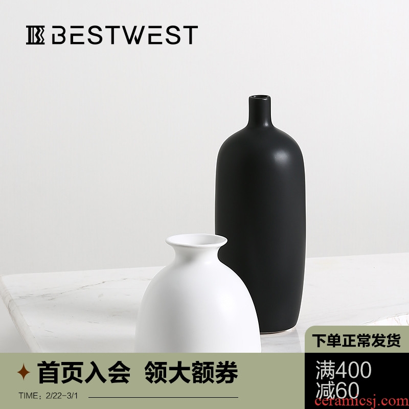 Creative new Chinese style household small expressions using ceramic vase furnishing articles sitting room dried flowers, flower arrangement, household soft adornment ornament