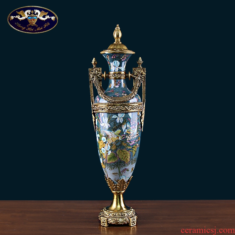 European household act the role ofing is tasted ceramic inlaid copper vase high - grade wine furnishing articles between example the sitting room porch decoration