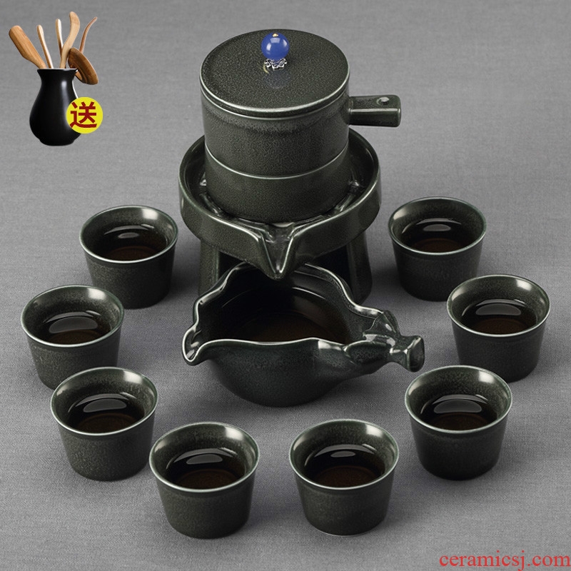 Dehua ceramic tea set automatic fortunes graphite teapot teacup set lazy kung fu tea tea
