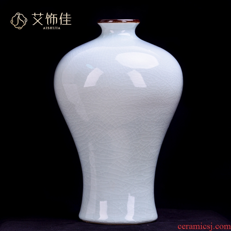 Jingdezhen ceramic vase furnishing articles sitting room flower arranging imitation up crack new Chinese TV ark, rich ancient frame ornaments