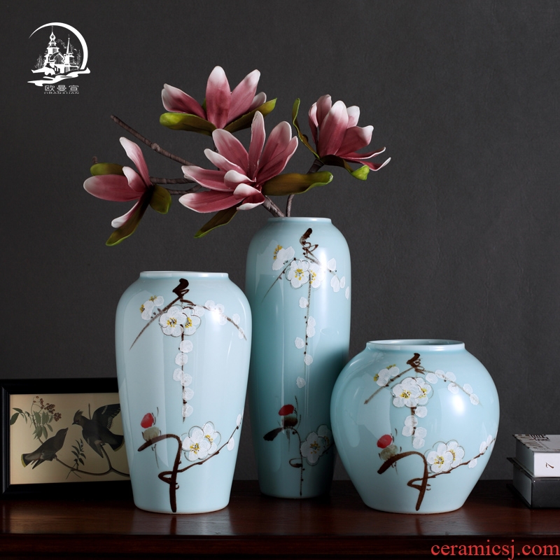 Jingdezhen ceramic vase furnishing articles creative new Chinese style living room TV ark, flower arranging flowers, table decorations