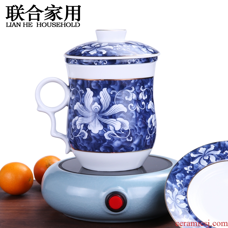 Personal to be household glass cup with cover flower ceramic filter cups tea cup office tea cup