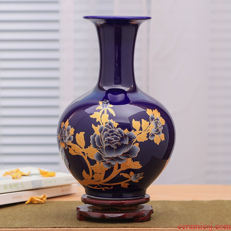 Jingdezhen ceramics vase furnishing articles sitting room flower arranging flower implement modern Chinese style household porcelain vase decoration