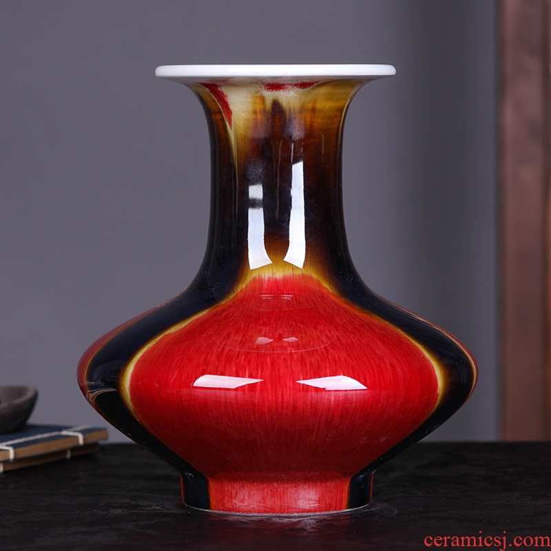 New Chinese style ruby red vases, pottery and porcelain of jingdezhen ceramics up furnishing articles sitting room porch decoration home decoration