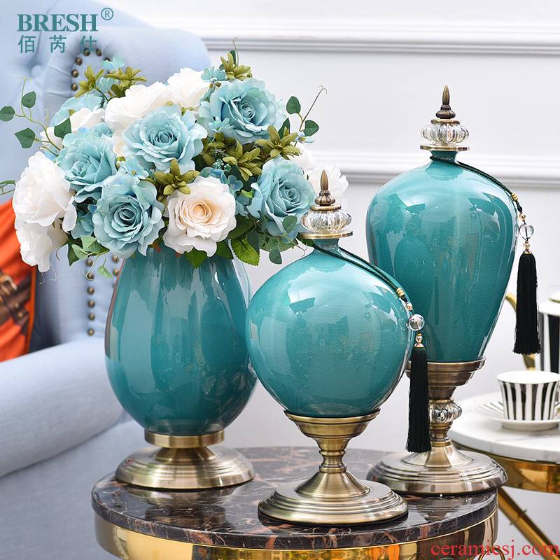 Creative European contracted ceramic vase planting simulation floral suit place to live in the sitting room of modern decoration