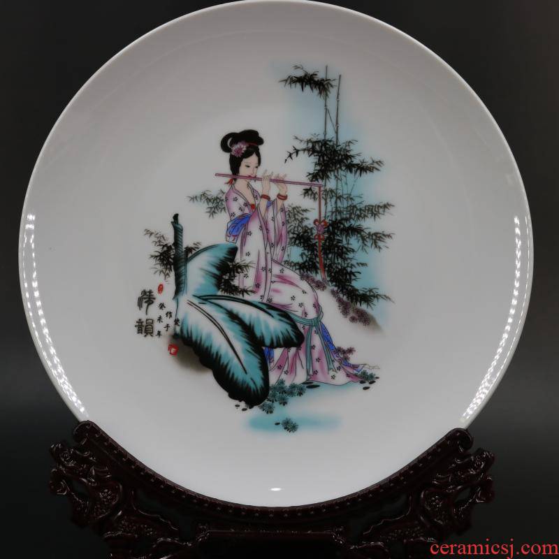Archaize of jingdezhen porcelain the qing qianlong new beauty map flat plate of household decorate restoring ancient ways the study furnishing articles