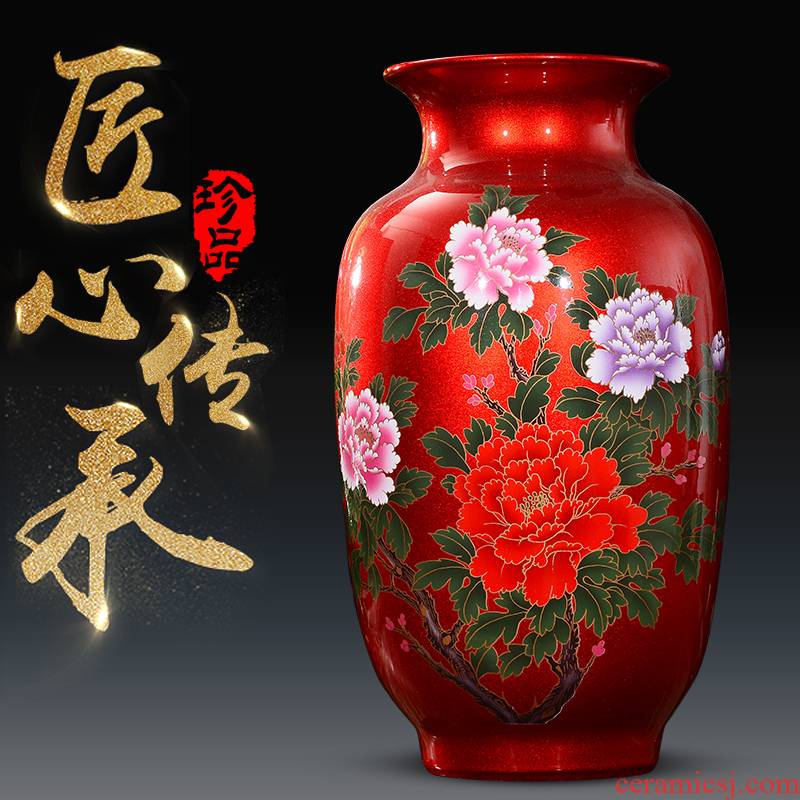 Jingdezhen ceramics glaze crystal flower vase living room TV ark, furnishing articles of the new Chinese style household wine accessories
