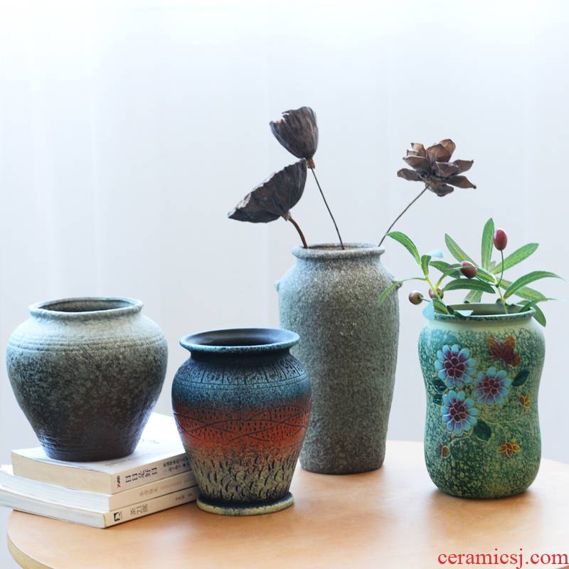 Fleshy ceramic flower POTS, green potted flower pot old high running with large mage, flowers, dried flowers all over the sky star vase